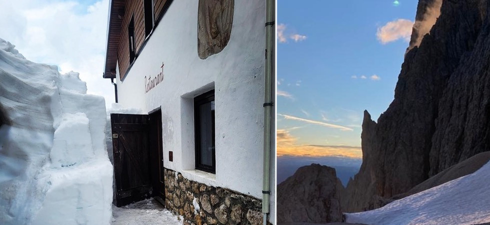 Il rifugio Toni Demetz 'sommerso' dalla neve 'di giugno', il gestore: Apriremo fra due giorni